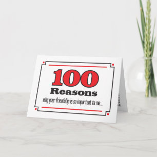100 Reasons friendship card