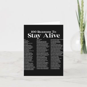 100 Reasons To Stay Alive Suicide Prevention 988 P Card