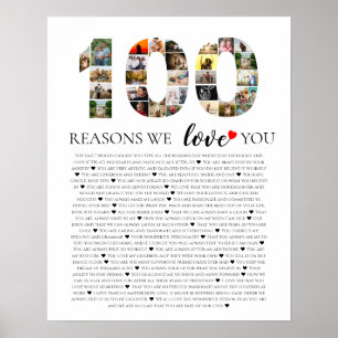 100 reasons why we love you birthday grandparent poster