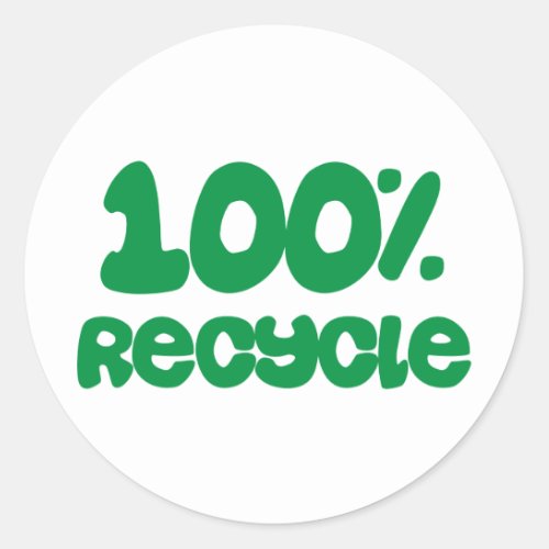 100 Recycle Products  Designs Classic Round Sticker