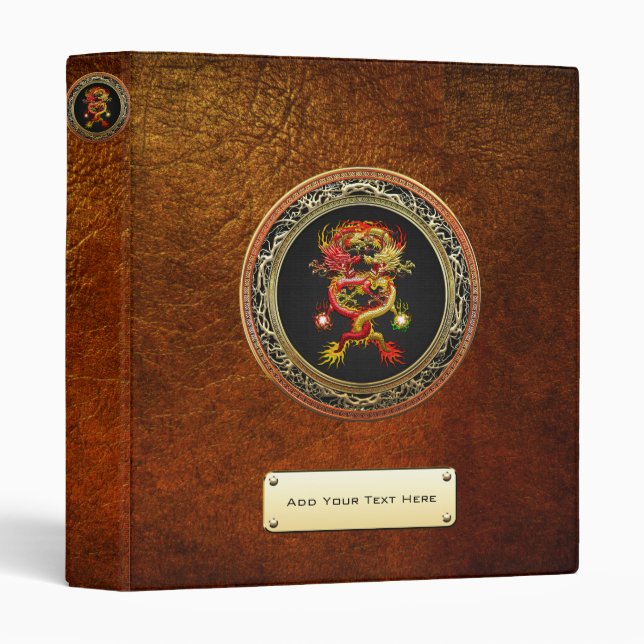 [100] Red and Yellow Dragons 3 Ring Binder (Front/Spine)