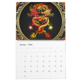 [100] Red and Yellow Dragons Calendar
