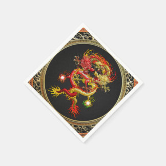 [100] Red and Yellow Dragons Napkins