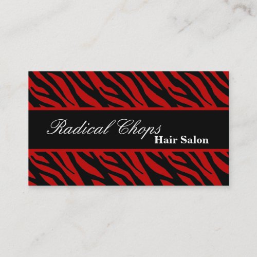 100 Red Black Zebra Print Pattern Business Card