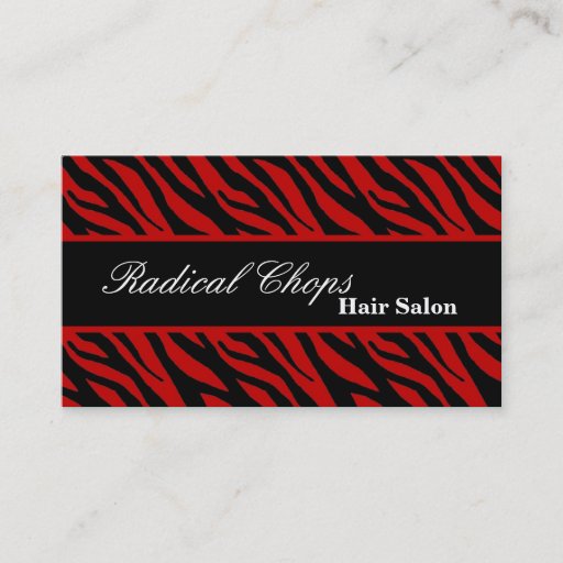 Customizable 100 Red Black Zebra Print Pattern Business Card