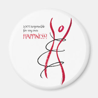 100%Responsible - round magnet (red+black)