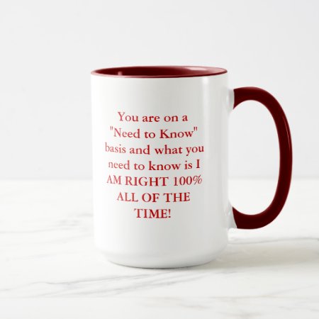 100% Right All The Time Mug