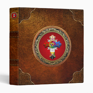 [100] Rosy Cross (Rose Croix) on Red & Gold 3 Ring Binder