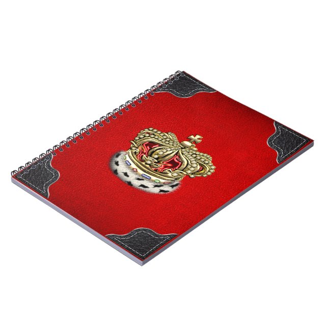 [100] Royal Crown [Fur+Gold][Red] Notebook (Left Side)