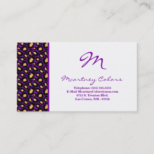 100 Royal Purple Cheetah Print Business Card