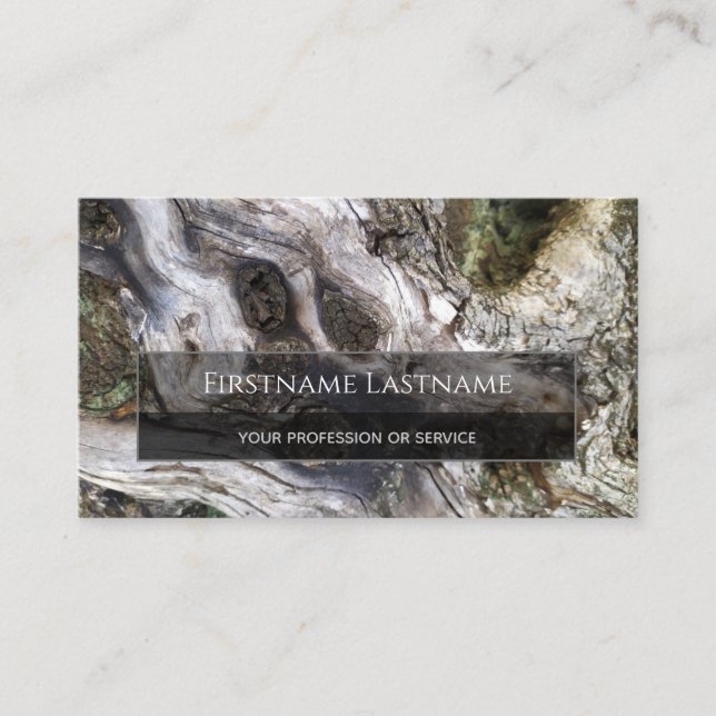 100% rustic knotty branch natural wooden rectangle business card (Front)