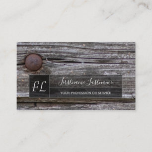 100% rustic natural organic wooden monogram busine business card