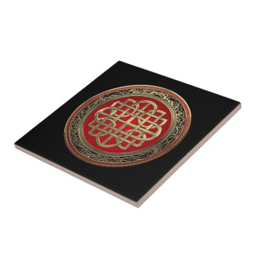 100 Sacred Celtic Gold Knot Cross Ceramic Tile