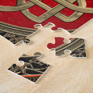 [100] Sacred Celtic Gold Knot Cross Jigsaw Puzzle