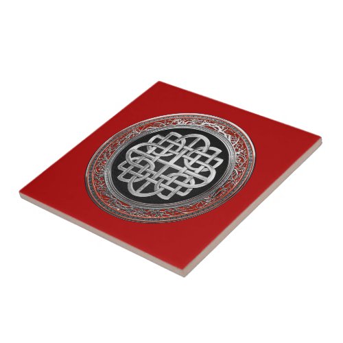 100 Sacred Celtic Silver Knot Cross Ceramic Tile