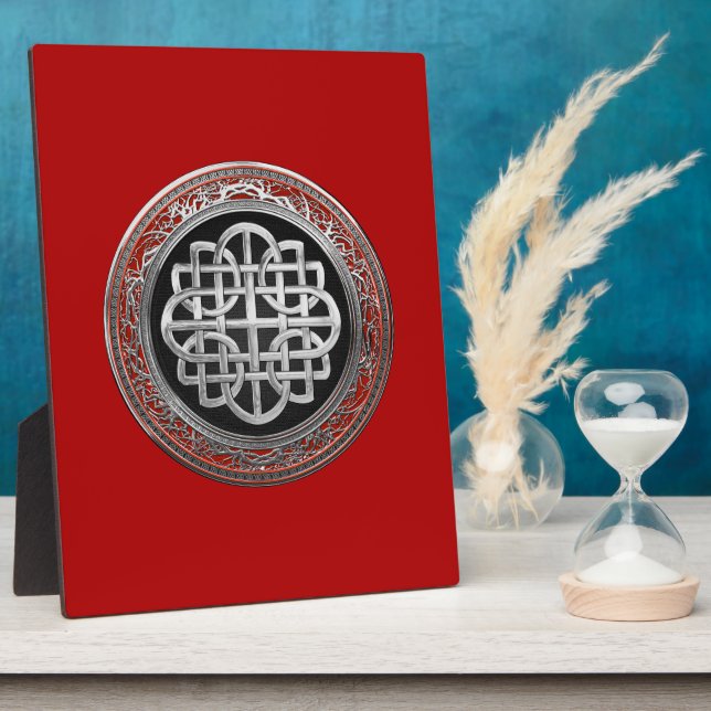 [100] Sacred Celtic Silver Knot Cross Plaque (Side)
