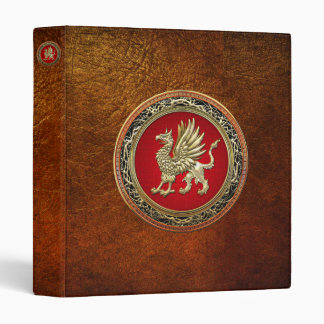 [100] Sacred Gold Griffin 3 Ring Binder