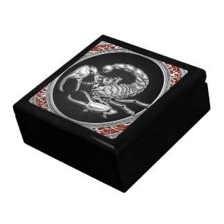 [100] Sacred Silver Scorpion on Black Keepsake Box