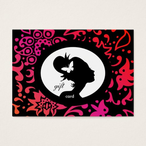 /100 Salon Gift Card Butterfly Woman Colorful Business Card Templates