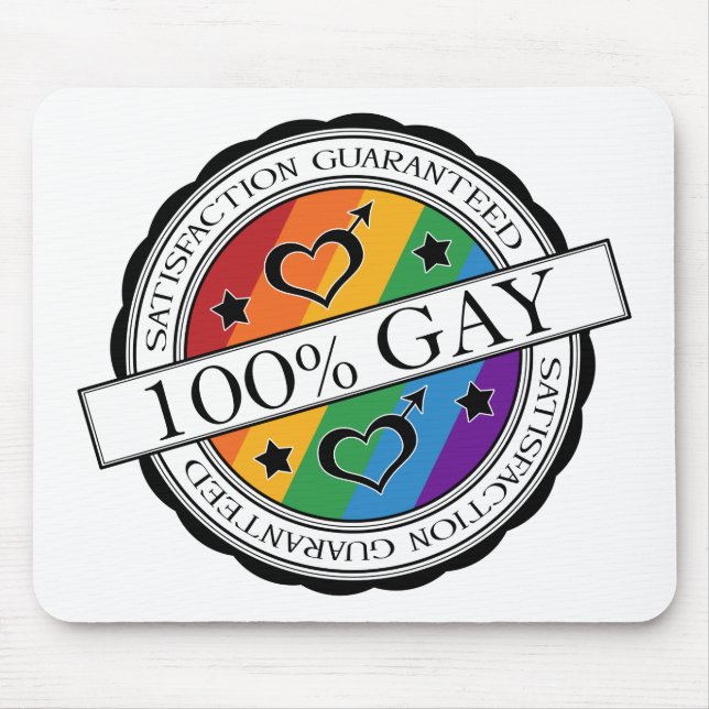 100% Satisfaction Guaranteed Gay Pride Rainbow Mouse Pad (Front)
