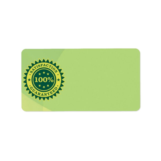 100% Satisfaction Guaranteed Sticker Address Label (Front)