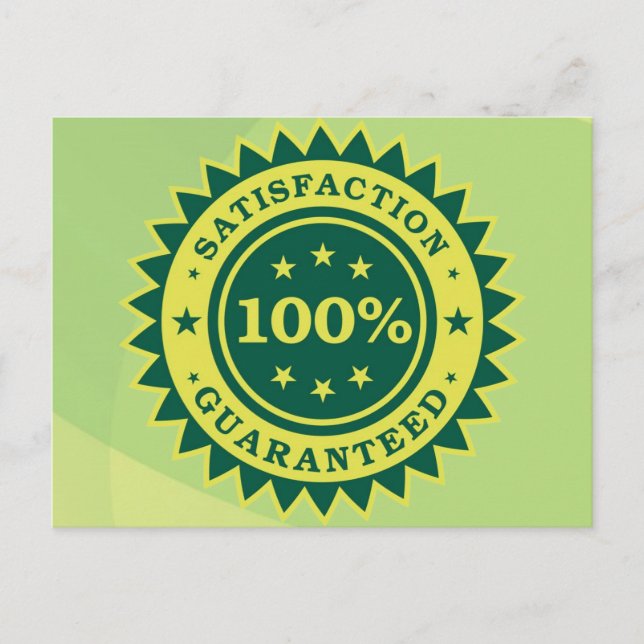 100% Satisfaction Guaranteed Sticker Postcard (Front)