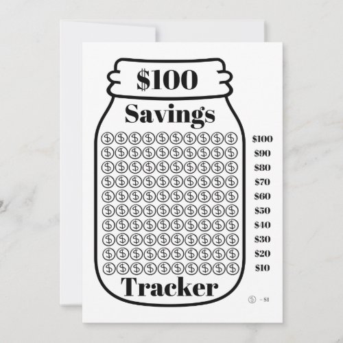 100 Savings Tracker Mason Jar Budget Goal Sheet Invitation