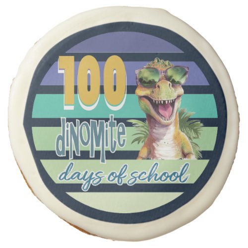 100 School Days Dinosaur Sugar Cookies