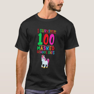 100 School Days Masked Unicorn Gift T-Shirt