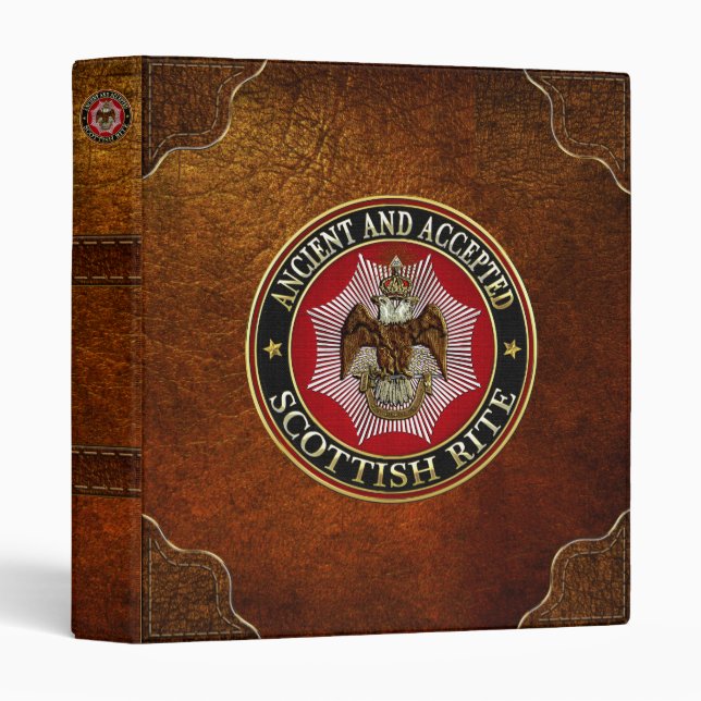 [100] Scottish Rite Double-headed Eagle 3 Ring Binder (Front/Spine)