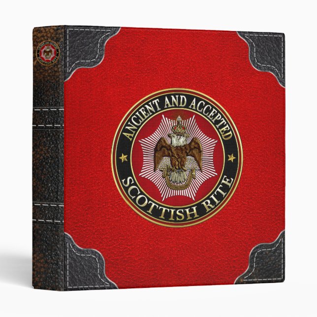 [100] Scottish Rite Double-headed Eagle 3 Ring Binder (Front/Spine)