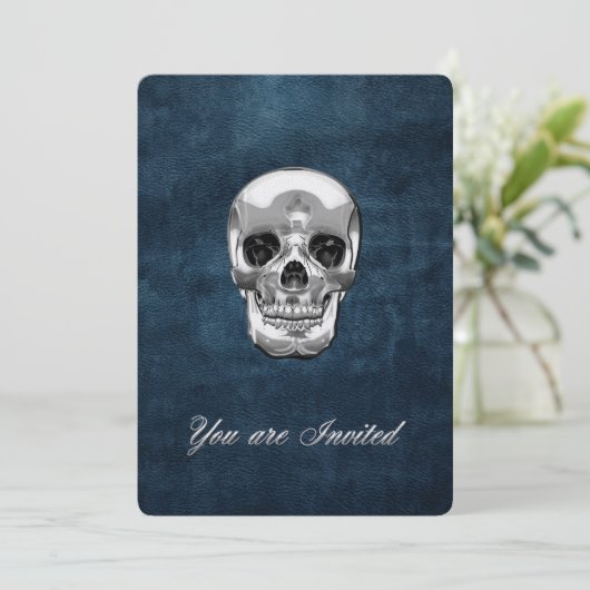 [100] Silver Human Skull (Standing Front)