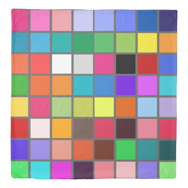 100 Square Tiles Variety Of Colors Duvet Cover (Front)
