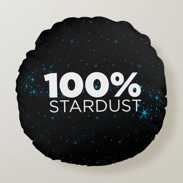 100% Stardust Round Pillow (Front)
