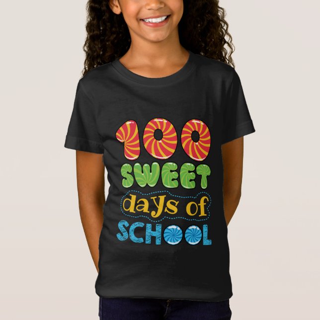100 Sweet Days of School Candy Lover Student  T-Shirt (Front)