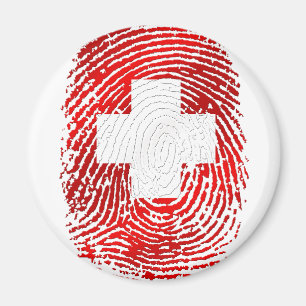 100% Swiss DNA fingerprint Switzerland flag gifts Magnet