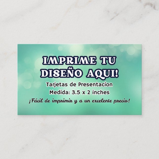 100 Tarjetas de Presentacion para negocio Business Card (Front)