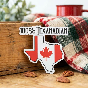 100% Texanadian Custom-Cut Vinyl Sticker
