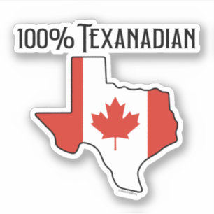 100% Texanadian Custom-Cut Vinyl Sticker