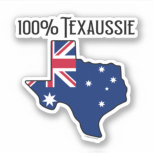 100% Texaussie Custom-Cut Vinyl Sticker