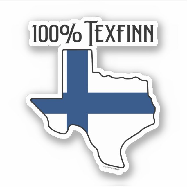 100% Texfinn Custom-Cut Vinyl Sticker (Front)