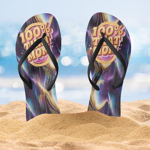 100 That Mom Abstract Pattern Flip Flops