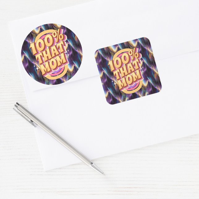 100% That Mom Abstract Pattern Square Sticker (Creator Uploaded)