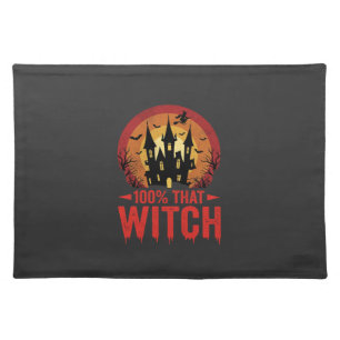 100% That Witch Halloween Castle Cloth Placemat