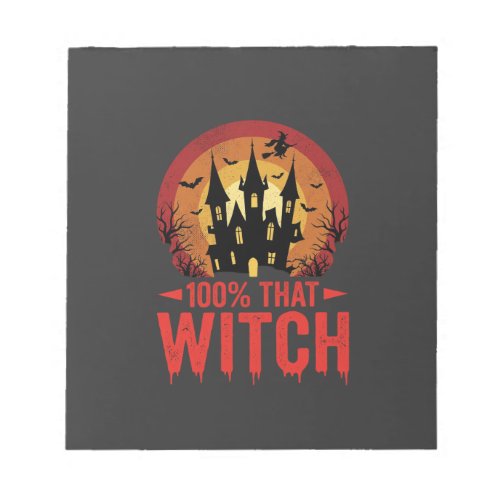 100% That Witch Halloween Castle Notepad