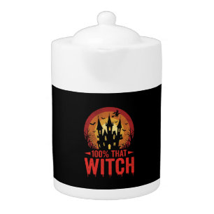 100% That Witch Halloween Castle Teapot