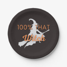 100% That Witch Orange Gray Black Halloween Party