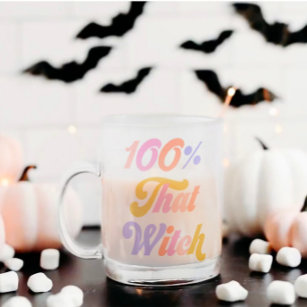 100% That Witch   Retro Frosted Glass Coffee Mug