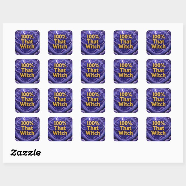 100%ThatWitch Square Sticker (Sheet)