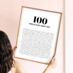 100 Things I Love About You Modern Minimalist Poster<br><div class="desc">100 Things I Love About You Modern Minimalist Poster</div>